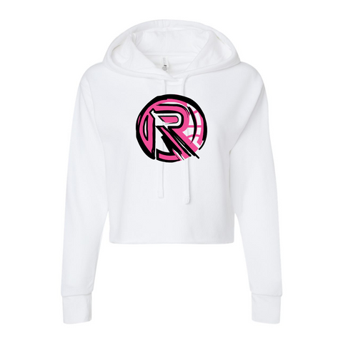 Pink Custom "R" Cropped Hoodie