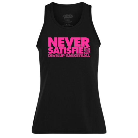 Never Satisfied Pink Women's Spandex Tank