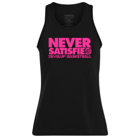 Never Satisfied Pink Women's Spandex Tank